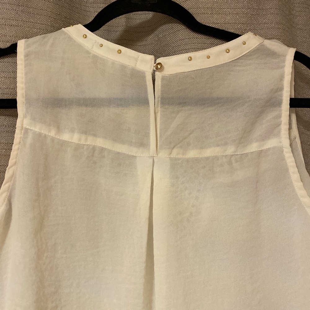 White Tank Top Rivets Size S - Picture 4 of 7